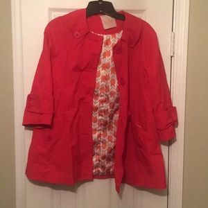 Anthropologie Tulle poppy red rain jacket